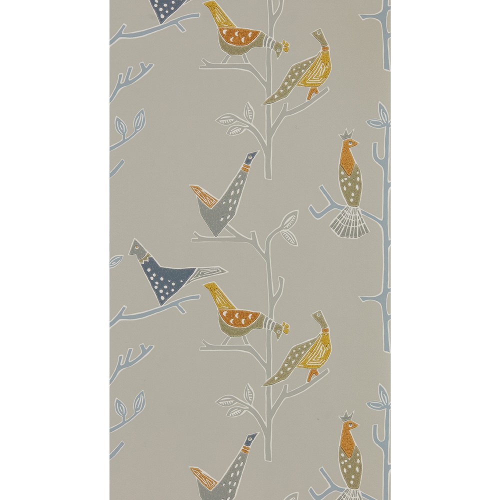 Passaro Bird Wallpaper 111925 by Scion in Cinnamon Slate Grey